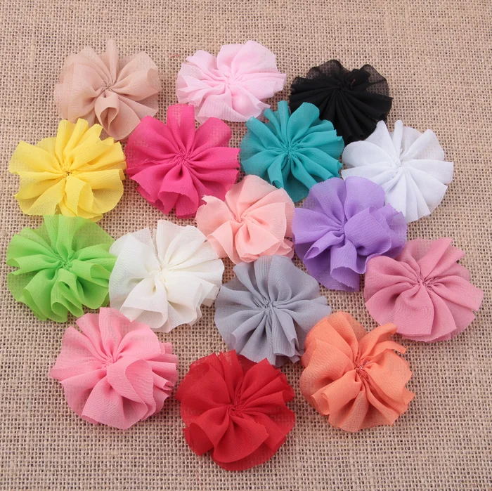 

10PCS 6cm 16color Fluffy Ballerina Chiffon Flower For Baby Girls Hair Accessories Artificial Fabric Flowers For Infant Headbands