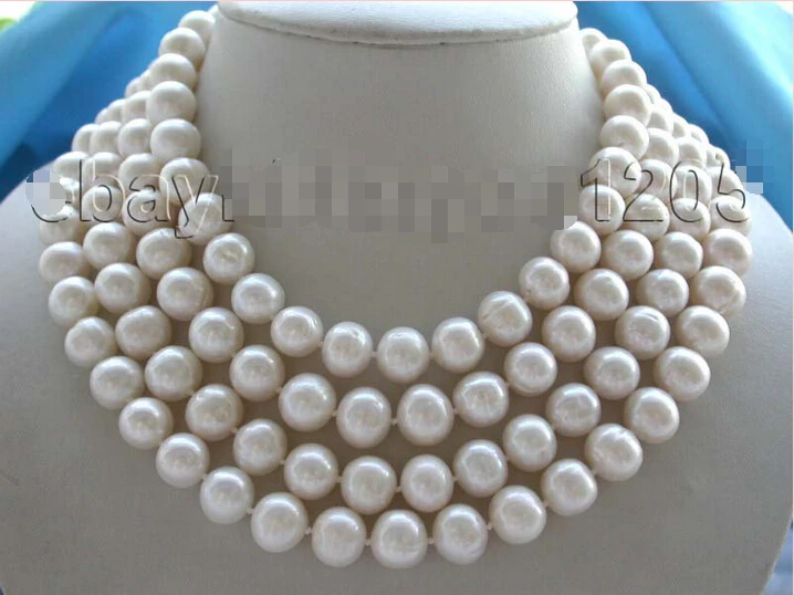 

FREE SHIPPING Longest 70" Genuine Natural 12mm Rould white Pearl Necklace!