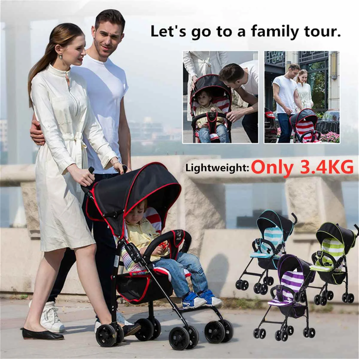 

Foldable Lightweight Baby Stroller For 0-3 Years Old Kids 3.4Kg Carrying Capacity Outdoor Activity Kids Wheels Stroller Toddler