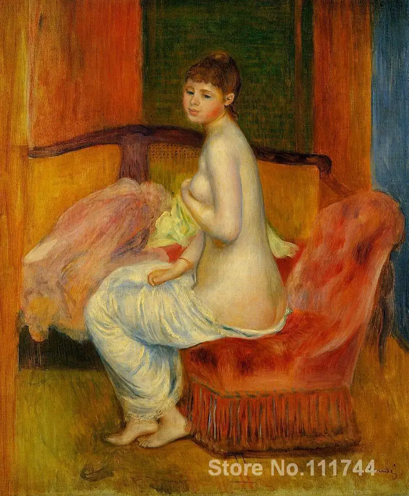 

modern art Seated Nude (At East) Pierre Auguste Renoir reproduciton oil painting High quality Hand painted