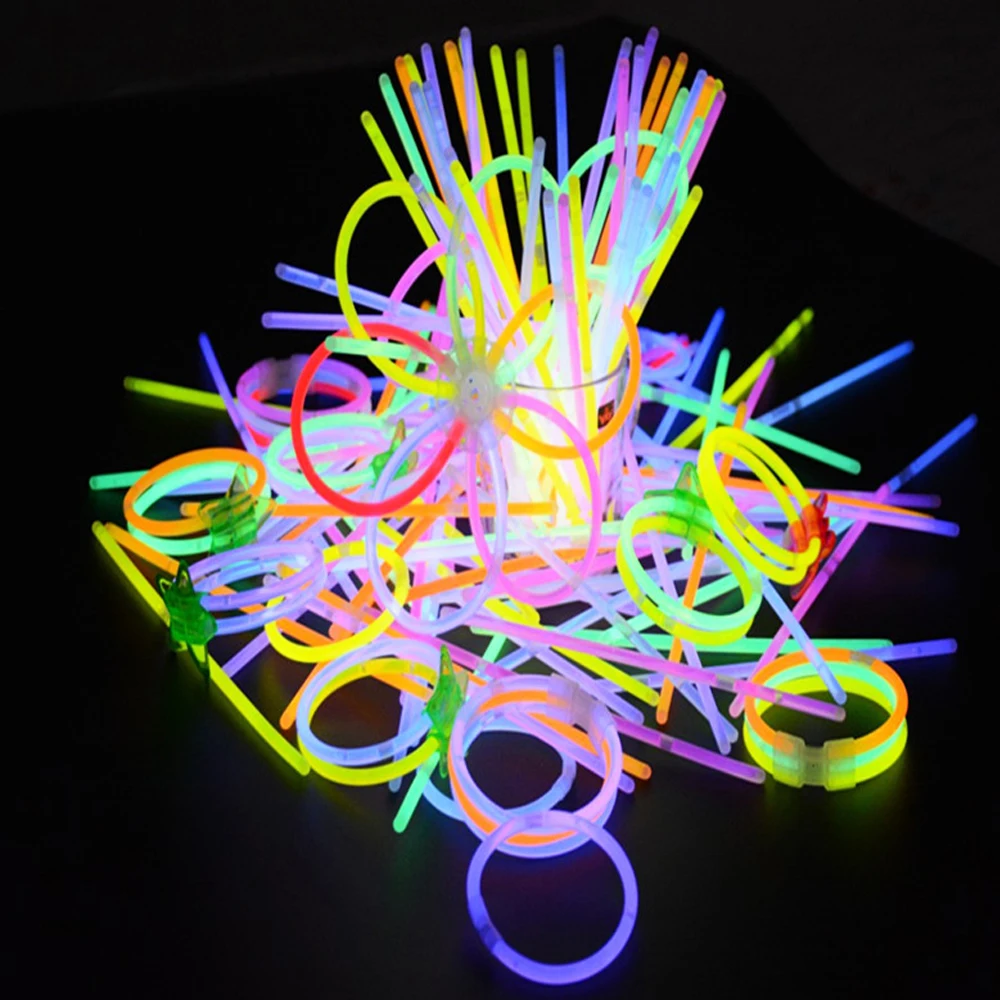 420 шт светодиодная осветительная палочка аксессуары для браслетов колье многоцветные светящиеся палочки фестиваль Рождество Хэллоуин люминесцентные игрушки для детей