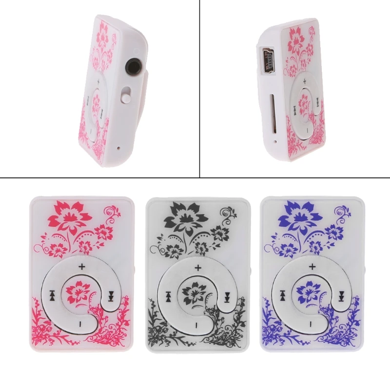 OOTDTY-Mini-Clip-Floral-Pattern-Music-MP3-Player-32GB-TF-Card-With-Mini-USB-Cable-Earphone (1)