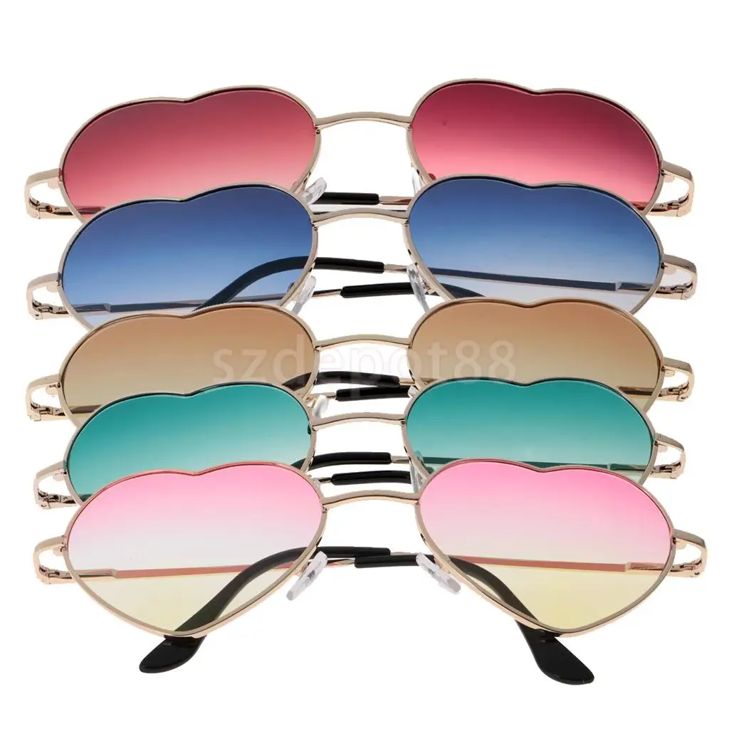 

Full Wrap Gold Rim Love Heart Shape Sunglasses Gradient Lens Summer Outdoor Beach Fashion Eyewear Glasses