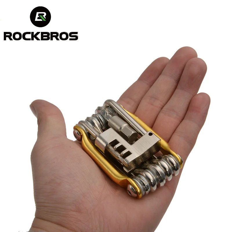 ROCKBROS велосипедные инструменты много-функциональные инструменты для ремонта мини карманный складной инструмент 11 в 1 - изображение