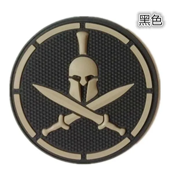 Спартанский шлем патч Резиновые ПВХ 3D крюк и петля Тактический значок Военная нарукавная нашивка боевой значок армии