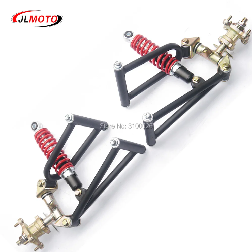 1Set 285mm Suspension Swing A Arm Upper/Lower Steering Knuckle Spindle with Brake Disc 4 STUD Wheel Hub Fit For Buggy ATV Parts steering wheel leather upper cover set for bmw f30 f10 f18 f32 f20 f82 for bmw f chassis 1 2 3 4 5 6 7 series shift paddles