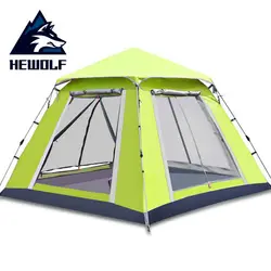 Hewolf Открытый Кемпинг Тент Палатка 4 человек двойной Слои Four Seasons Водонепроницаемый Пеший туризм большой кемпинг Семья палатка для туризма