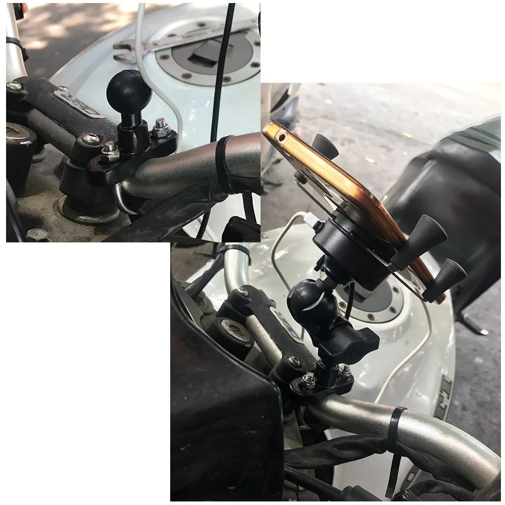 360 градусов вращение мотоцикла держатель телефона Поддержка USB зарядное устройство для Moto 3,5-6 дюймов gps электрический скутер 2 в 1 фиксированный