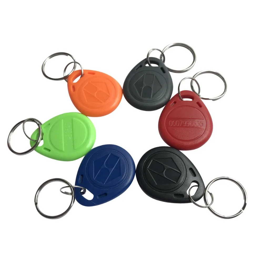

RFID Tag Proximity 125Khz EM4100 Key fobs Ring Access Control Card Red Blue Black