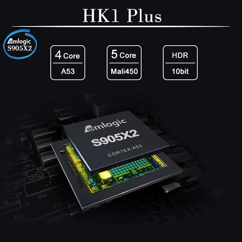 ТВ приставка HK1 PLUS Android 8 1 4 Гб 64 четырехъядерный процессор Amlogic S905X2 2 4G 5G Wifi BT4.0 USB3.0