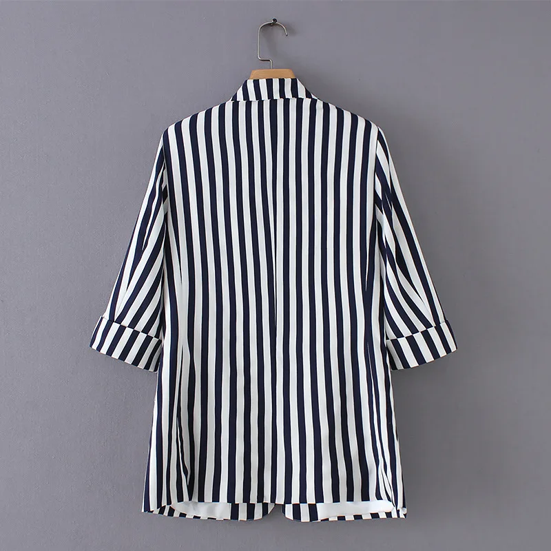 Mr.nut Korean fashion striped casual women's suit jacket  Office Lady  women blazers and jackets