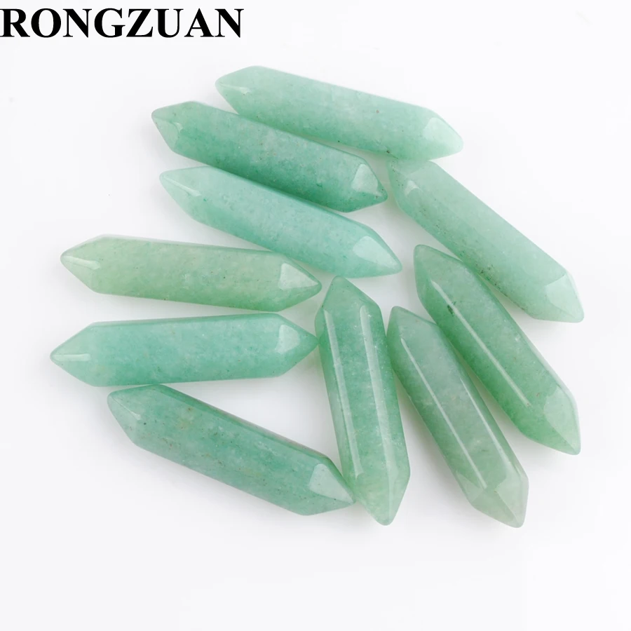 

Free shipping Aventurine Gem Stone Hexagonal Healing Pointed Reiki Chakra No Drilling Hole Pendant Bead 1 Pcs TU3082