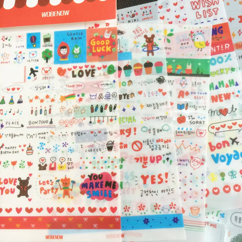 6sheetspack diy cute kawaii cartoon korean girl sticker