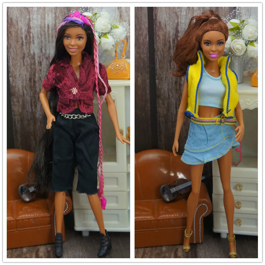 

Original Africa Doll with Clothes set / 1/6 Brown Skin Doll / girls toys / Doll + Clothes set + shoes
