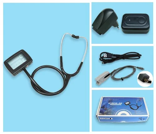 

healthcare General Medical Multi-function digital visual electronic stethoscope + ECG + spo2 pulse oxygen Saturation with CE