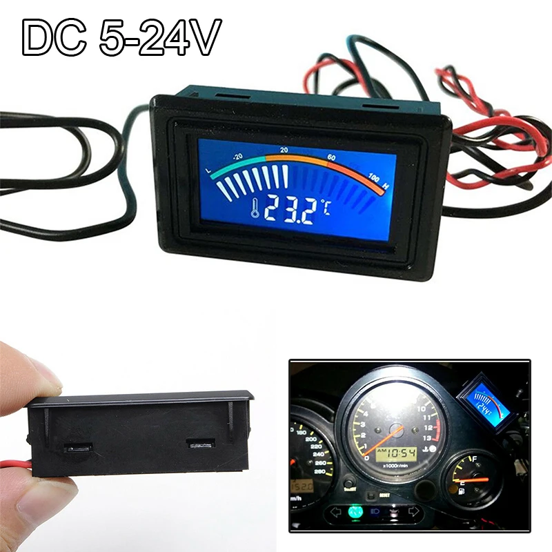 1xDigital светодиодный термометр DC 5 V-24 V автомобиль Температура Панель метр и датчик измерения