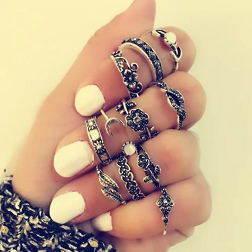 docona-11pcs-Set-Antique-Gold-Silver-Color-Flower-Midi-Ring-Sets-for-Women-Boho-Beach-Vintage