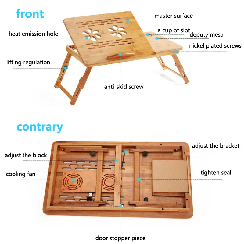 Портативный деревянный стол для ноутбука, складной компьютерный стол для кровати, подставка для ноутбука с охлаждающим слоем, диван, поднос для завтрака, стоящий для записи