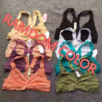 

3Pcs/Pack Women fashion Full Lace Bra Crop Top Tank Camisole Bandeau Sexy Non-padded Bra Wire Free Mesh Lining H253