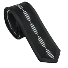 Галстуки Coachella черные с серебряной полосой, окаймленный дизайн, шейный платок из микрофибры, обтягивающий галстук 6 см