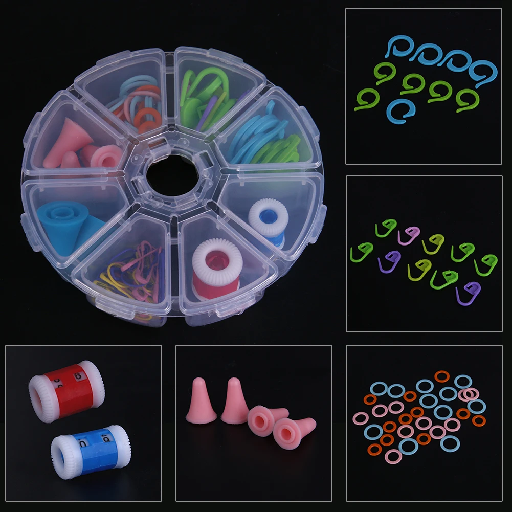 Portable 89 gadgets Crochet Knitting Tool Kit Mixed Color Stitch