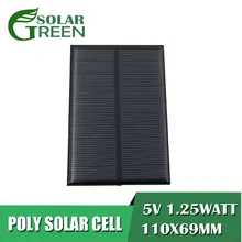 1,25 W 5V 250mA эпоксидный поликристаллический кремний DIY Батарея 1,25 ватт Панели солнечные Стандартный Мощность зарядный Модуль Мини Солнечная батарея игрушка