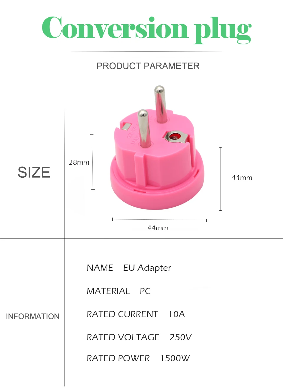 1PC US AU To EU Plug 2 Round Pin Socket USA AUS To Eur Europe Travel Wall AC Power Plug Wall Charger Outlet Adapter Converter (9)