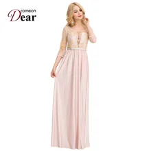 VJ1025 Comeondear/Вечерние платья макси с прозрачной вышивкой, Vestidos De Vesta, длинное кружевное платье длиной до пола, три четверти, макси