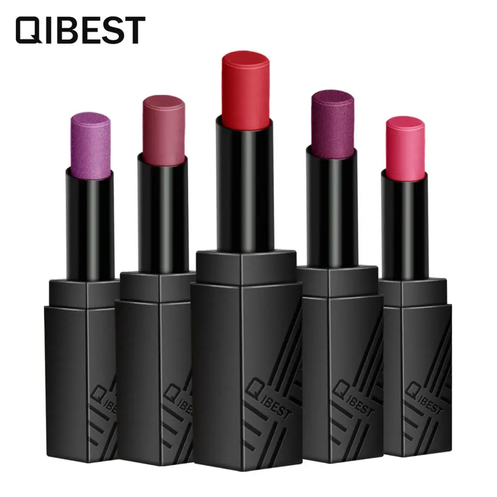 

QIBEST Brand Soft Texture Matte Lipstick Makeup Upgrade Waterproof Long Lasting Rouge a levre mat Batom Mate Lip Stick Labiales