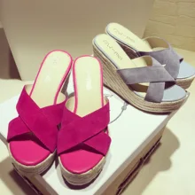 Genuine Leather Summer Wedges Sandales Pour Femmes 2016 Sweet Sandalias Mujer Plataforma Shoes Women Cross Strap Small 30-33