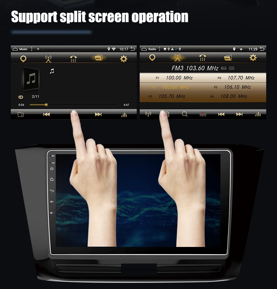 Excellent Eunavi Android 8.1 Octa-core 9 inch Car Radio GPS Navi Player for  VW Volkswagen Passat 2016 With SWC WIFI 2G+32G 19
