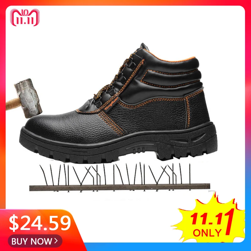 

High help protective shoes with steel bag head anti-puncture waterproof Anti-Slip site safety shoes men shoes
