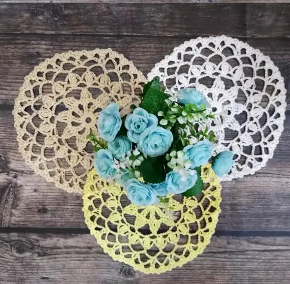 

Wedding Decoration Mug Coasters Table Mat Cup Coster Cotton Crochet Doilies Placemats 18cm Round Placemat Christmas Kitchen Pad