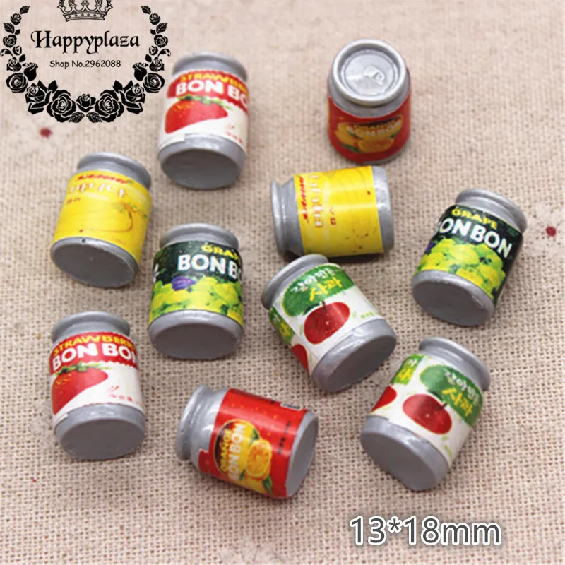 

10pcs Mix Colors Cute 3D Resin Simulation Korea Juice Drink Cans Miniature Food Art DIY Decoration Charm Craft,13*18mm