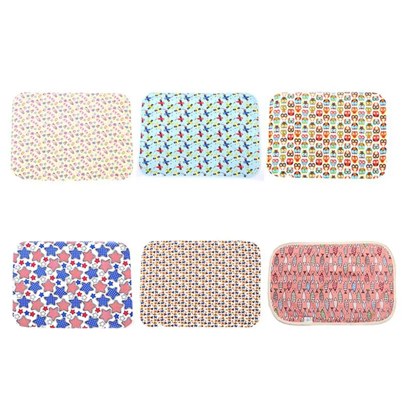 buy 60*80cm Baby Waterproof Sheet Changing Pads Cartoon Reusable Infant Bedding Nappy Burp Mattress Changing Mat