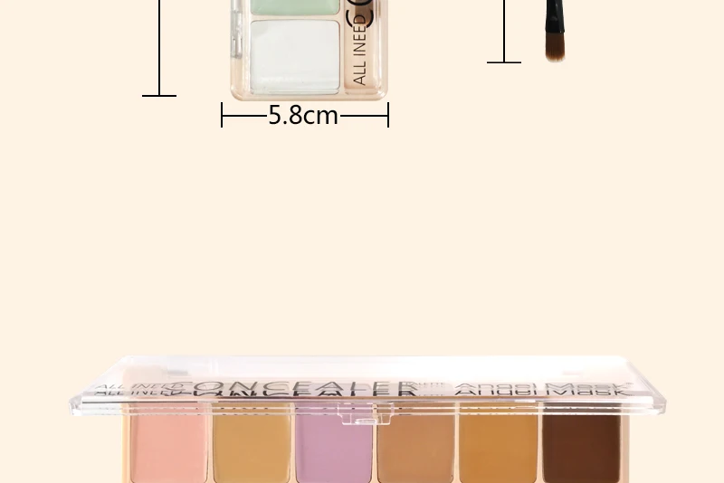 ANGEL MASK 6 Colors Makeup Concealer Palette Bronzer Pore Wrinkle Full Cover Concealer Cream Brightener Face Makeup Foundation (9)
