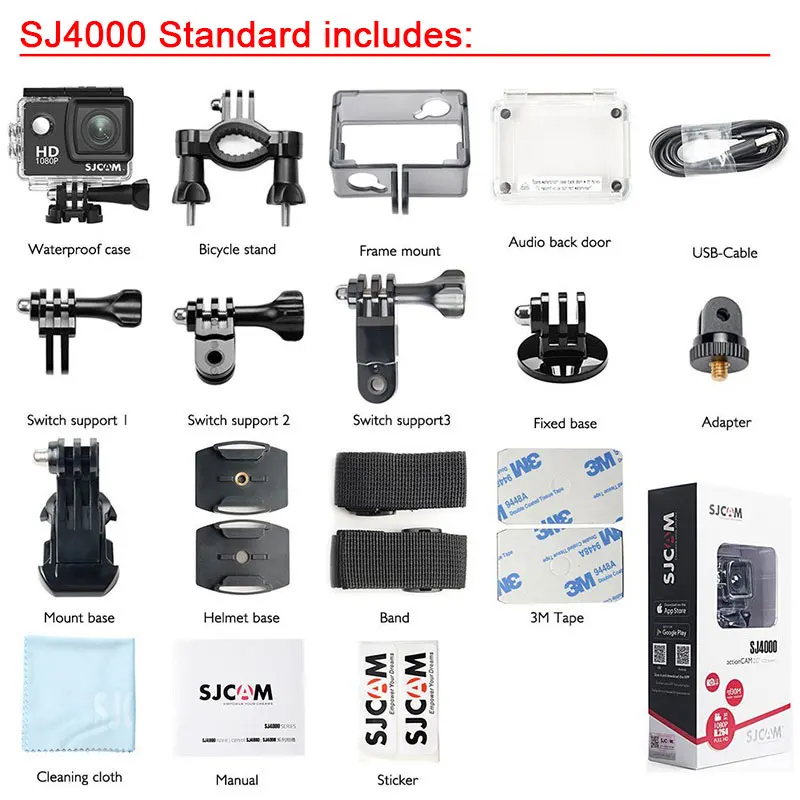 Оригинальная Спортивная Экшн камера SJCAM SJ4000/SJ4000 Wi Fi 2 0 дюйма 1080P HD