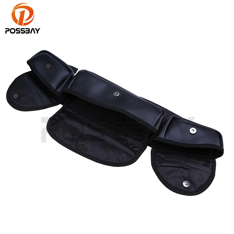 Motorcycle Fairing Windscreen Windshield PU Leather Bag Saddle 3 Pouch
