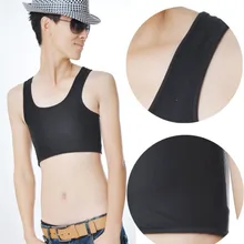 Повседневная дышащая Пряжка короткая грудь бандаж Транс девочка мальчик 3 цвета