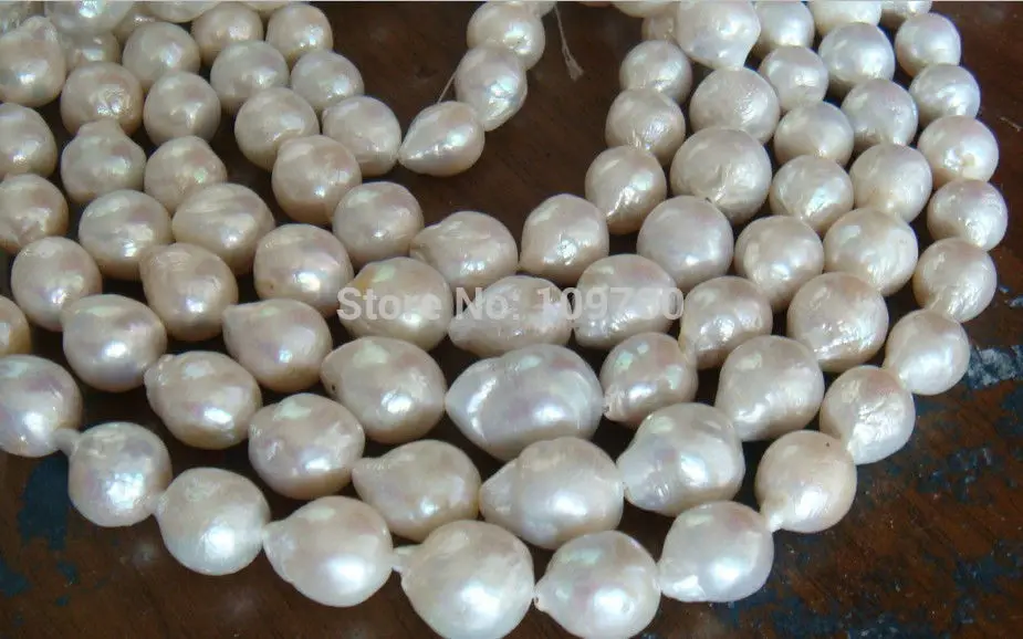 

Jewelr 003937 classic 13-15mm south sea white pearl necklace 48inch