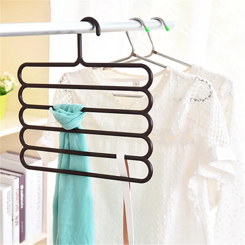 

Pants Hangers Holders Multifunction Trousers Hanger Tie Scarfs Belt Towel Non-slip Magic Hanger Storage Rack clothes hanger 1PC