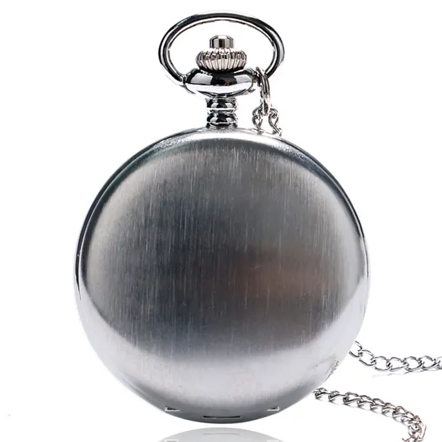 Classic Casual Sliver Polish Smooth Quartz Pocket Watch With Necklace Chain For Classic Casual Sliver Polish Smooth Quartz Pocket Watch With Necklace Chain For