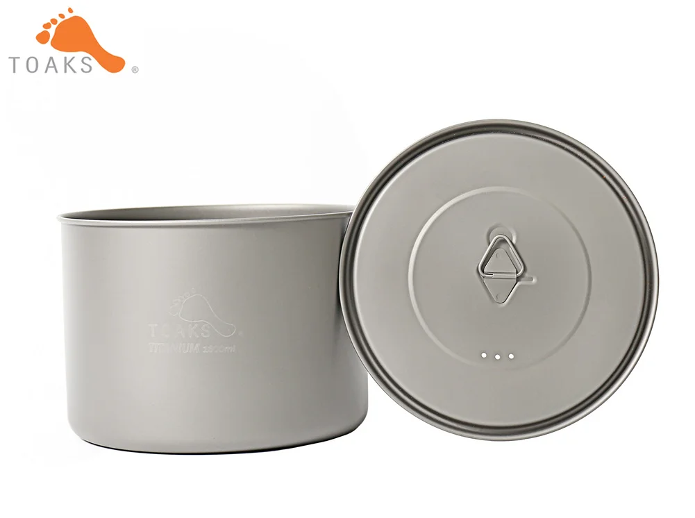 TOAKS POT-1600 Pure Titanium Cookware que acampa al aire libre ollas, se puede utilizar como una copas, cuencos y ollas 1600 ml 194G