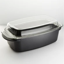 Гусятница Забава РК-901 Яшма 40х22х10,5 см, 6,5 л из литого алюминия со стеклянной крышкой