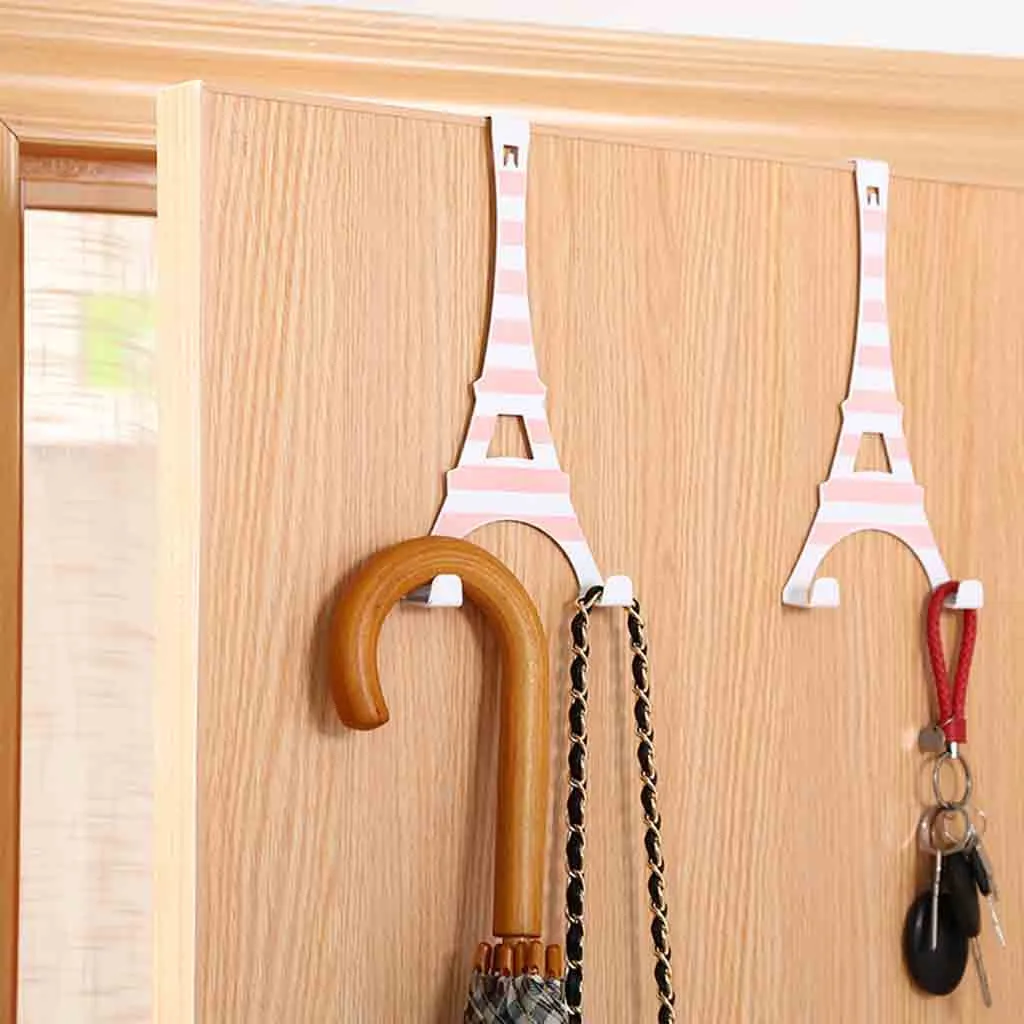 

2019 Hot Products Hat Clothes Coat Towel Bag Over Door Bathroom 2 Hooks Hanger Hanging Rack Holder family Home Accessories