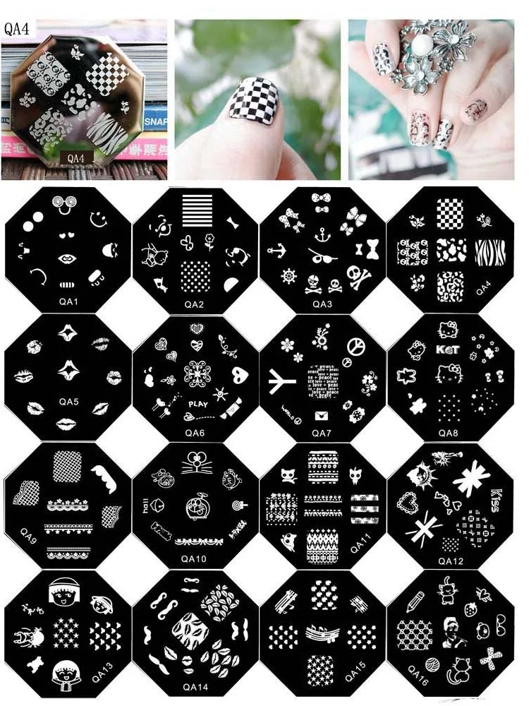 Thời Trang QA1 QA64 Dễ Thương Mẫu Hoạt Hình Móng Tay Nghệ Thuật Tem Tiêu Bản Hình Ảnh Tấm Móng Tem Truyền Vuông Móng Dập Tấm 10 Chiếc|stamping plate 10pcs|nail stamping platesstamping plates - AliExpress