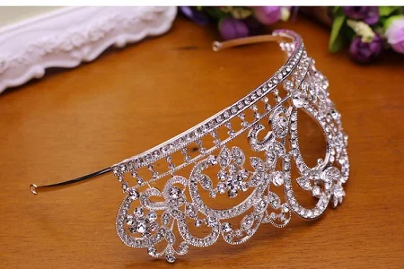 Classic White Water drop Bridal NecklaceEarrings 3 Crystal Women Wedding jewelry set  (26)