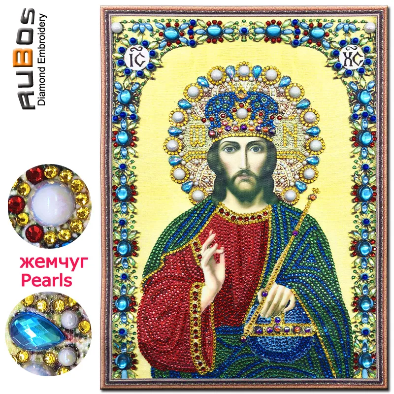 RUBOS DIY Diamond Painting Icons Theotokos Jerusalem Religion Diamond Embroidery 5D Big Bead Pearls Glass Mosaic 3D Crystal Sale (42)