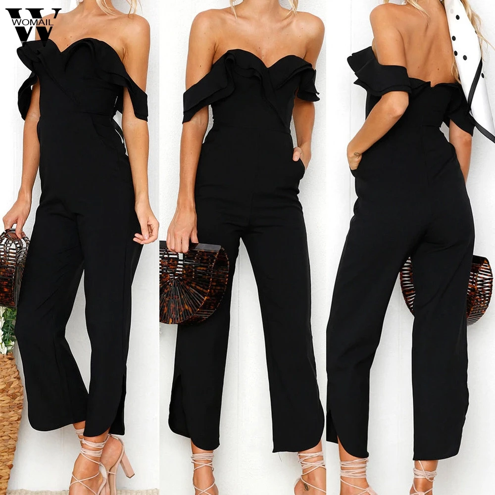 

Womail bodysuit Women Summer Fashion Holiday Off Shoulder Short Sleeve Summer Beach Jumpsuit overalls dropship M5
