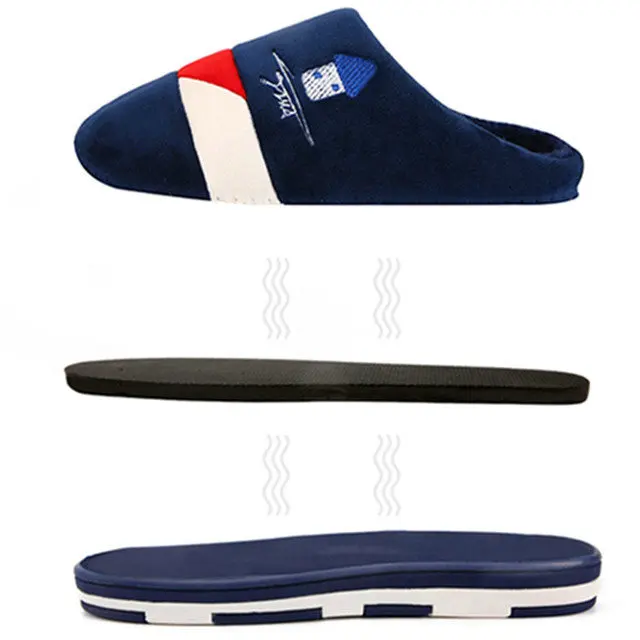 Good Quality Men's Warm Memory Foam Anti-slip Plush Breathable Slip On House Slippers Autumn Winter Men's Indoor Outdoor Clog House Shoes (2)